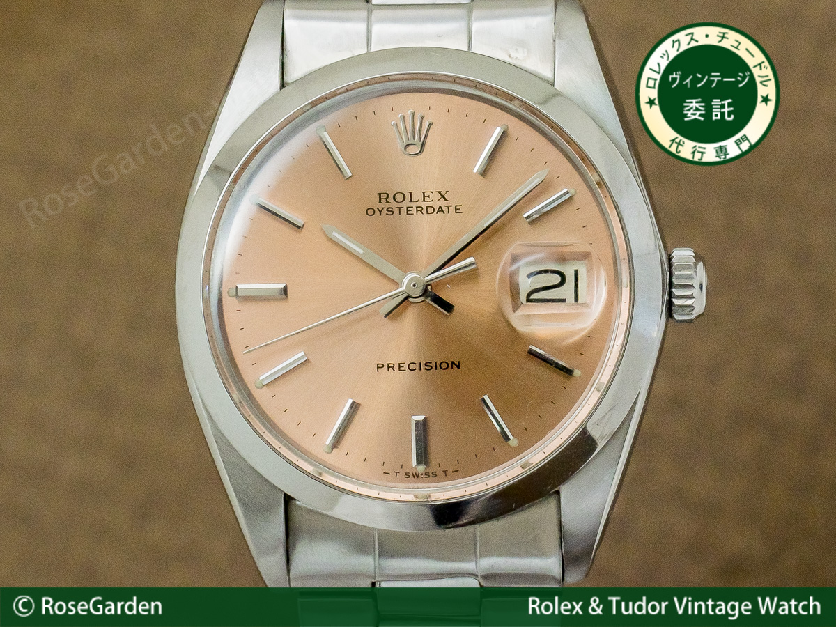 ロレックス ROLEX オイスターデイト Ref.6694 ピンクダイヤル スタイリッシュなメンズモデル 3連カシメブレス仕様 image