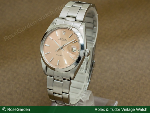 ロレックス ROLEX オイスターデイト Ref.6694 ピンクダイヤル スタイリッシュなメンズモデル 3連カシメブレス仕様 image