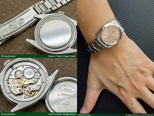 ロレックス ROLEX オイスターデイト Ref.6694 ピンクダイヤル スタイリッシュなメンズモデル 3連カシメブレス仕様 image
