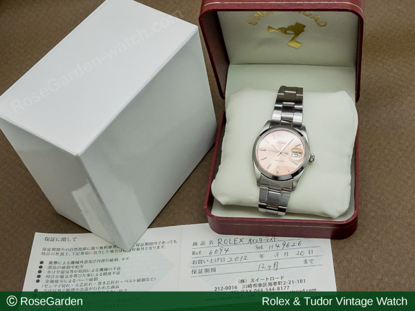 ロレックス ROLEX オイスターデイト Ref.6694 ピンクダイヤル スタイリッシュなメンズモデル 3連カシメブレス仕様 image