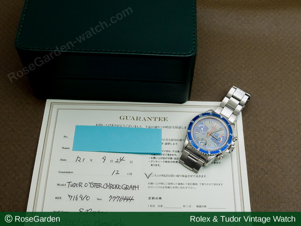 チュードル TUDOR クロノグラフ モンテカルロ 希少 Ref.7169/0 ブルー 手巻き ロレックス 3連カシメブレス仕様 image