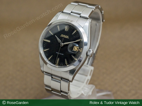 ロレックス ROLEX オイスターデイト Ref.6494 ヴィンテージ リーフハンド 3連リベットブレス仕様 OH済み image