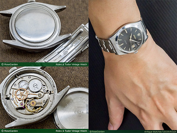 ロレックス ROLEX オイスターデイト Ref.6494 ヴィンテージ リーフハンド 3連リベットブレス仕様 OH済み image