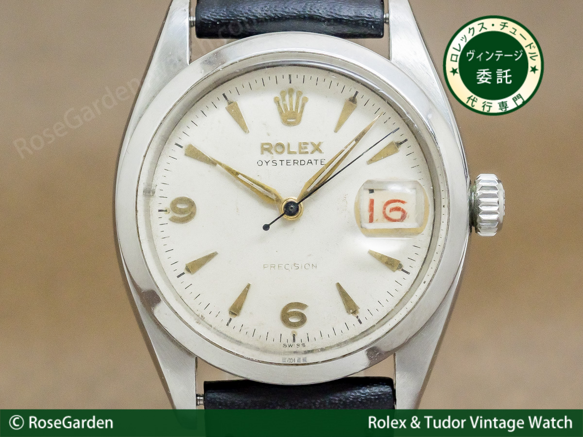 ロレックス ROLEX オイスターデイト Ref.6494 アイボリーダイヤル 赤黒デイト ヴィンテージ