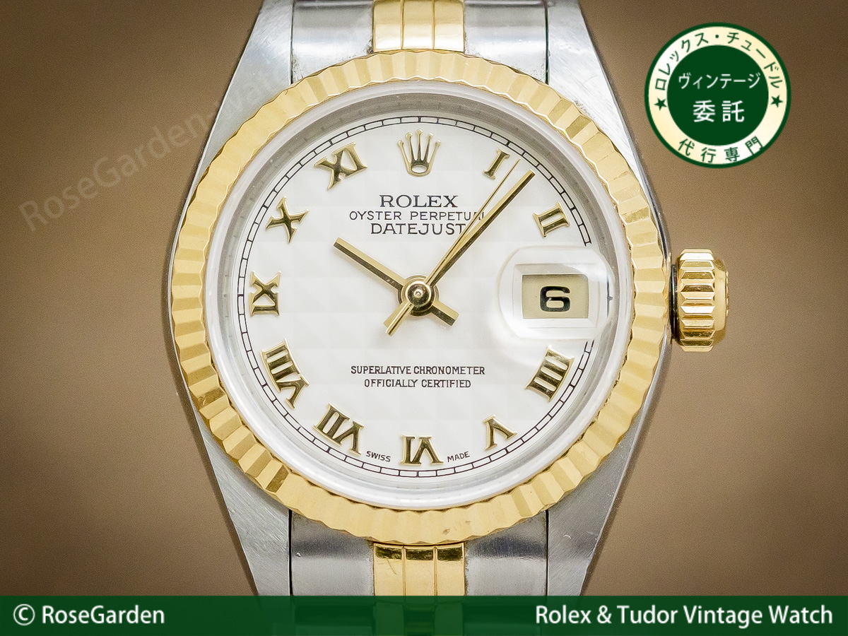 ROLEX ロレックス デイトジャスト レディース コンビ 4コマ コマ時計