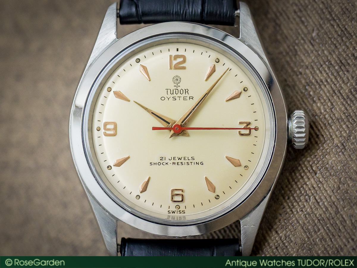 チュードル TUDOR コバラ オイスター 手巻き アイボリー 3-6-9-12 クサビインデックス 赤秒針 ヴィンテージ メンズモデル