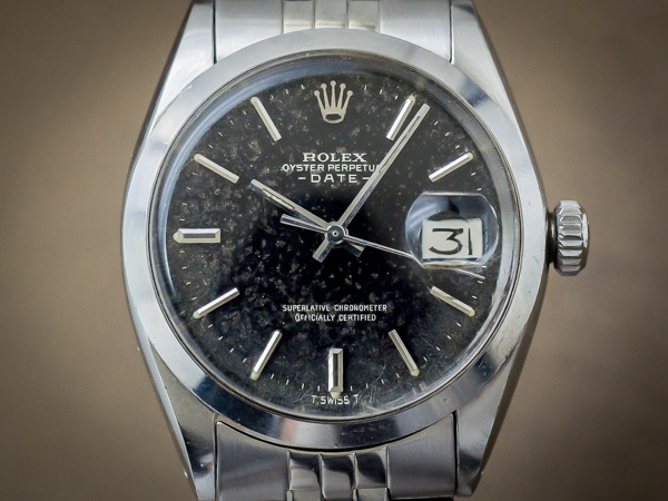  ロレックス ROLEX オイスターパーペチュアルデイト Ref.1500 ブラックミラー ギルトダイヤル USジュビリーブレス仕様 ヴィンテージ