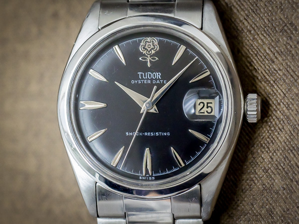 チュードル TUDOR デカバラ オイスターデイト 手巻き ブラックダイヤル サークルライン メンズ ヴィンテージ チューダー