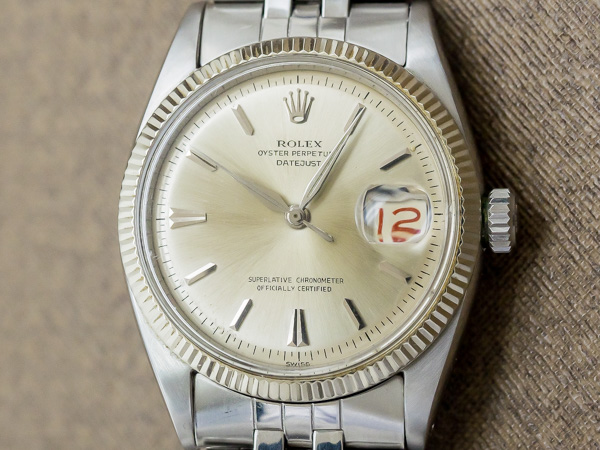 ロレックス ROLEX オイスターパーペチュアル デイトジャスト Ref.6605 シルバーダイヤル 赤黒カレンダー 5連ジュビリーブレス仕様 ヴィンテージ