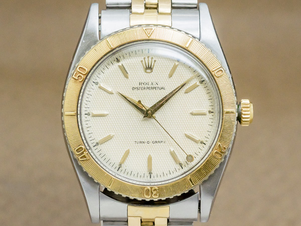 ロレックス ROLEX セミバブルバック ターノ・グラフ TURN-O-GRAPH Ref.6202 YG/SS コンビ ロレックス5連コンビ ジュビリーブレスレット仕様 [ 代行おまかせコース ]