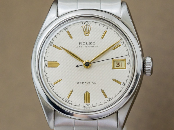 ロレックス ROLEX オイスターデイト Ref.6294 アイボリー ギョウシェダイヤル サークルライン バックスケルトン カスタム ヴィンテージ [ 代行おまかせコース ]