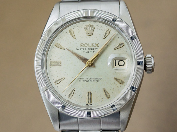 ロレックス ROLEX オイスターパーペチュアルデイト Ref.1501 エンジンターンドベゼル ヴィンテージ メンズモデル 3連リベットブレス仕様 [ 代行おまかせコース ]