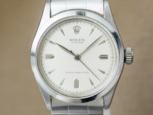 ロレックス ヴィンテージ オイスター Ref.6282 手巻き アイボリーダイヤル リーフハンド ROLEX 3連カシメブレス仕様 [ 代行おまかせコース ]