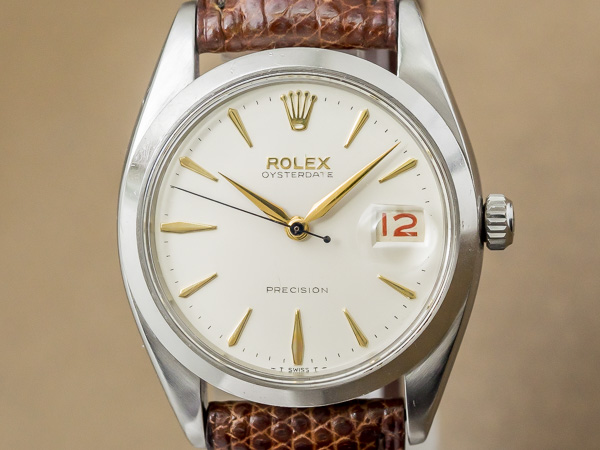  ロレックス ヴィンテージ オイスターデイト Ref.6694 希少 赤黒カレンダー 剣針 シンプルなメンズモデル OH済み ROLEX [ 代行おまかせコース ]