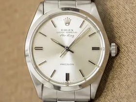 ロレックス オイスターパーペチュアル エアキング Ref.5500 プレシジョン メンズ 3連リベットブレス仕様 BOX付き ROLEX Oyster Perpetual Air-King [ 代行おまかせコース]