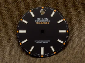 ロレックス ミルガウス用 ブラック文字盤 メンズ ROLEX パーツ 日本ロレックス 交換明細付属 [ 代行おまかせコース ]